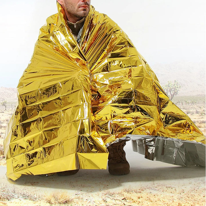 Cobertor Emergency Blanket Outdoor Survive First Aid Rescue Kit Windproof Waterproof Foil Thermal Blanket for Camping Hiking