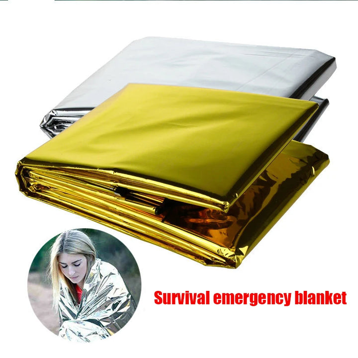 Cobertor Emergency Blanket Outdoor Survive First Aid Rescue Kit Windproof Waterproof Foil Thermal Blanket for Camping Hiking