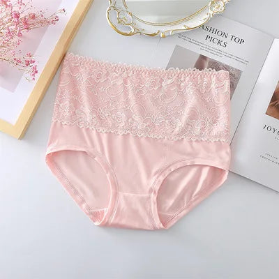 6pcs Women's Panties High Waist Underwear Large Size Fashion Girls Briefs Plus Size Breathable Lace Panty Female Lingerie