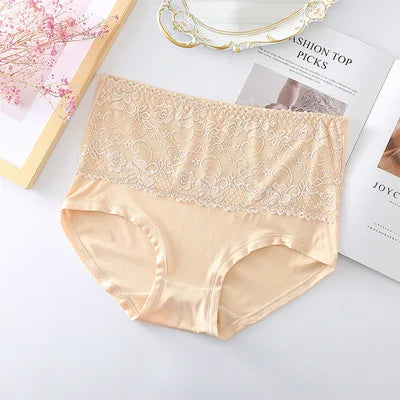 6pcs Women's Panties High Waist Underwear Large Size Fashion Girls Briefs Plus Size Breathable Lace Panty Female Lingerie