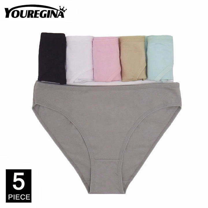 Cotton Panties for Woman Sexy Lace Underwear Briefs Set Lingerie Girls Ladies Bikini Underpants Striped Print knickers 5 Pcs/lot