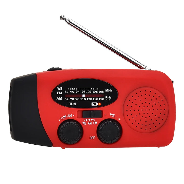 radio Emergency Solar Hand Crank Solar Radio with LED Flashlight for camp, AM/FM  Portable  Radio 2000mAh power bank Charging light