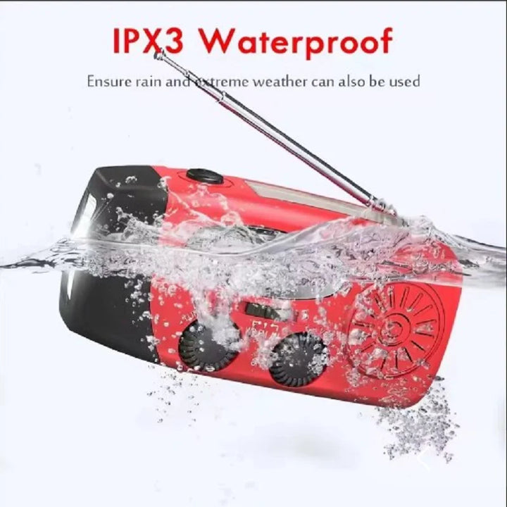 radio Emergency Solar Hand Crank Solar Radio with LED Flashlight for camp, AM/FM  Portable  Radio 2000mAh power bank Charging light