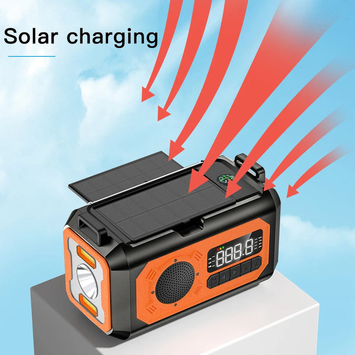 radio H17 12000mAh AM/FM Weather Radio Solar Hand Crank Portable Emergency Radio LED Flashlight Reading Lamp SOS Alarm for Survival
