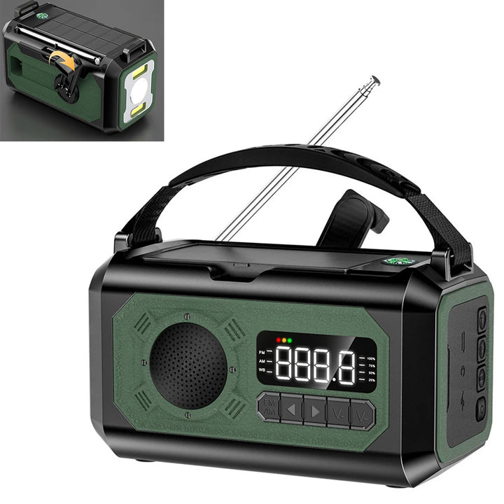radio H17 12000mAh AM/FM Weather Radio Solar Hand Crank Portable Emergency Radio LED Flashlight Reading Lamp SOS Alarm for Survival