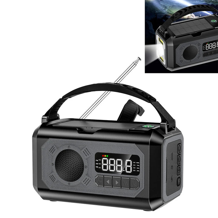 radio H17 12000mAh AM/FM Weather Radio Solar Hand Crank Portable Emergency Radio LED Flashlight Reading Lamp SOS Alarm for Survival